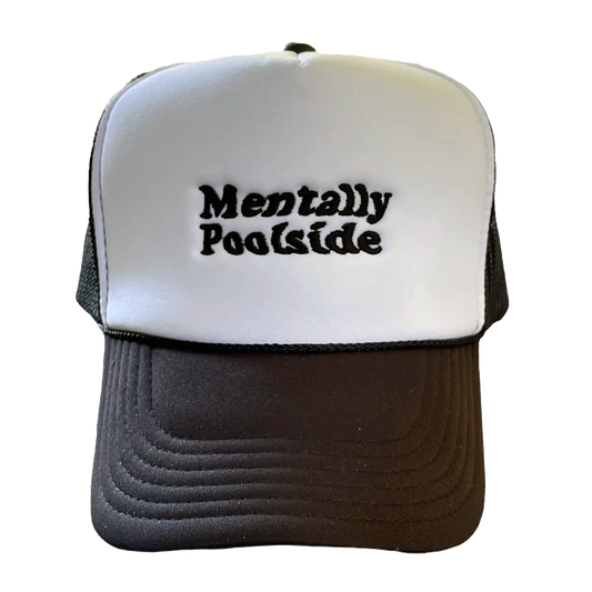 Mentally Poolside Trucker Hat - White